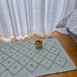 Small Green Rug With Diamond Knots - 50x90cm - Knotted Rug