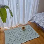 Small Green Rug With Diamond Knots - 50x90cm - Knotted Rug
