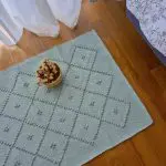 Small Green Rug With Diamond Knots - 50x90cm - Knotted Rug