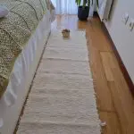 Runner Rug Cream With Double Blue Line L - 50x150cm - Soft Rug