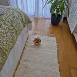 Runner Cream Rug With Double Pink Line L - 50x200cm - Soft Rug