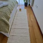 Runner Cream Rug With Double Pink Line L - 50x200cm - Soft Rug