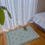 Small Green Rug - 50x90cm - Knotted Rug