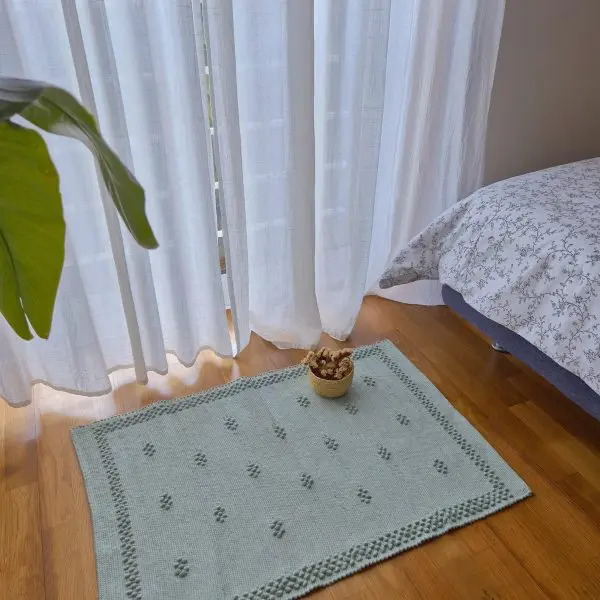 Small Green Rug - 50x90cm - Knotted Rug