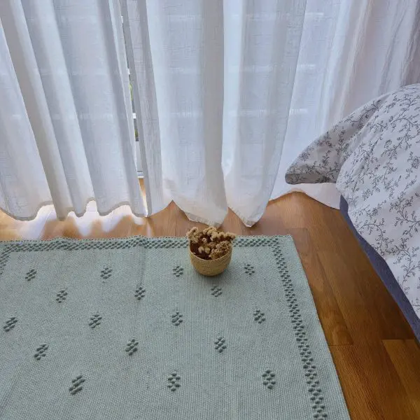 Small Green Rug - 50x90cm - Knotted Rug