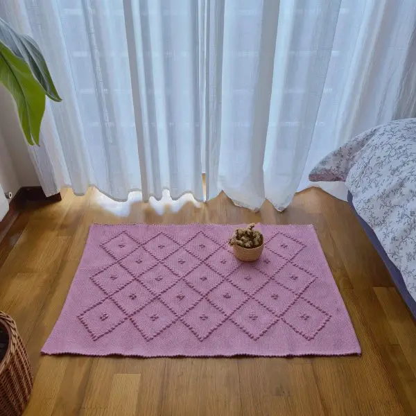 Small Pink Rug - 50x90cm - Knotted Rug
