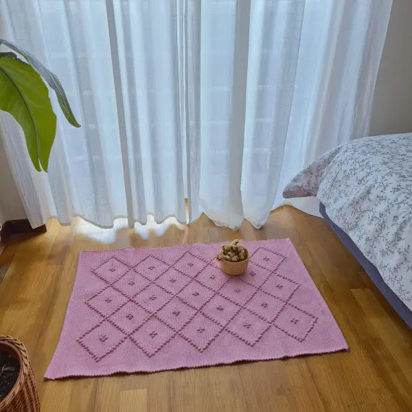 Small Pink Rug - 50x90cm - Knotted Rug