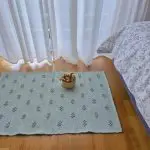 Small Green Rug With Flowers Knots - 50x90cm - Knotted Rug