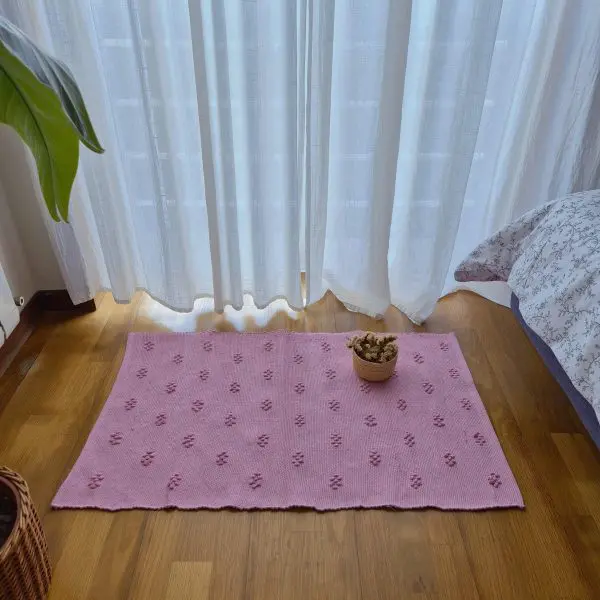 Small Pink Rug - 50x90cm - Knotted Rug