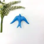 Glazed Azure Blue Swallows Wall Hanging Decor