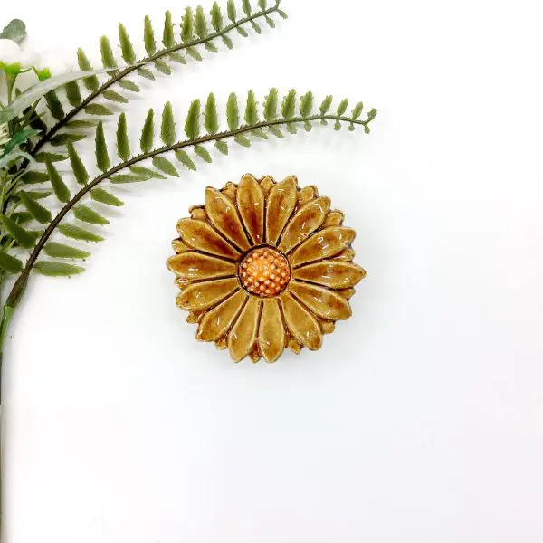 mustard yellow flower handmade