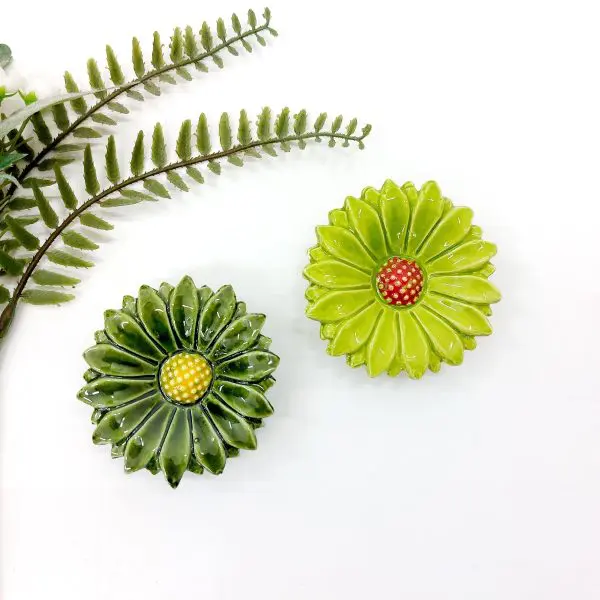 Glazed Ceramic Flowers 8.5 cm