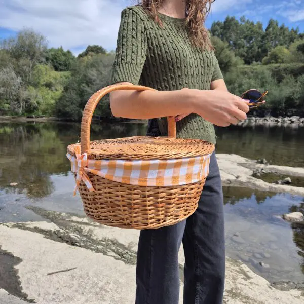 Round Wicker Picnic Basket