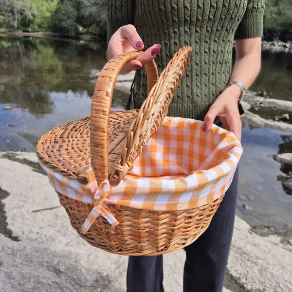 Round Wicker Picnic Basket