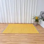 Large Mustard Yellow Cream Rug - 150x200cm - Traditional Rug