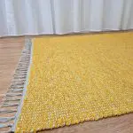Large Mustard Yellow Cream Rug - 150x200cm - Traditional Rug