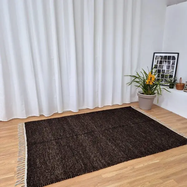 Large Cocoa Brown Rug - 150x200cm - Traditional Rug