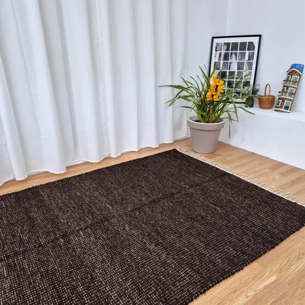 Large Cocoa Brown Rug - 150x200cm - Traditional Rug