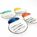 Ceramic Olive Plate With Sardines Design