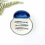 Ceramic Olive Plate With Sardines Design