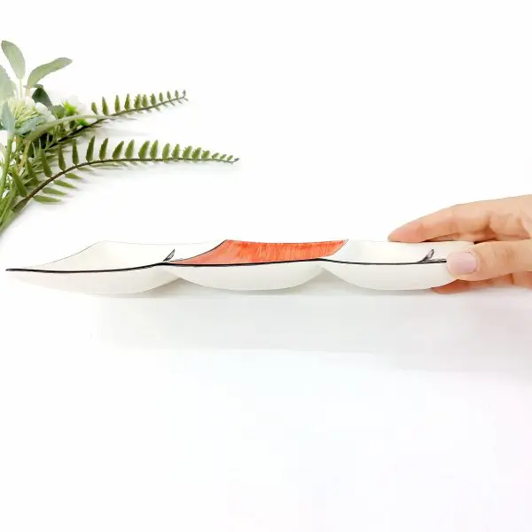 Ceramic Divided Plate With Sardines