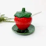 strawberry ceramic sugar bowl
