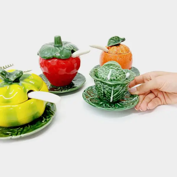 Ceramic Sugar Bowl - Fruits and Vegetables Shaped