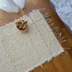 Small Cream Rug With Purple Line L - 50x100cm - Soft Rug