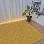 Large Mustard Yellow Knotted Rug - 150x200cm - Knotted Rug
