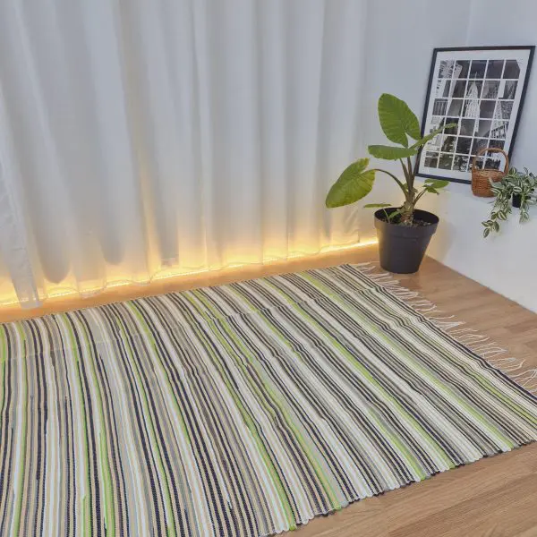 Large Camel White Green Rug - 150x200cm - Traditional Rug