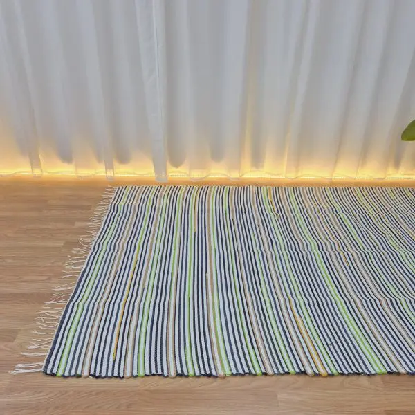 Large White Black Green Yellow Rug - 150x200cm - Traditional Rug
