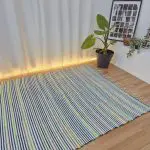 Large White Black Green Yellow Rug - 150x200cm - Traditional Rug