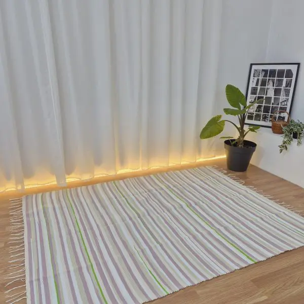 Large White Pink Beige Rug - 150x200cm - Traditional Rug