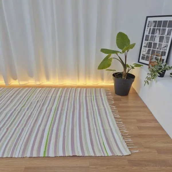 Large White Pink Beige Rug - 150x200cm - Traditional Rug