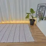 Large Pastel Pink and White Striped Rug - 150x200cm - Traditional Rug
