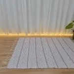 Large Pastel Pink and White Striped Rug - 150x200cm - Traditional Rug