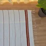 Large White and Terracotta Rug - 150x200cm - Traditional Rug