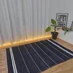 Large Black and White Striped Rug - 150x200cm - Traditional Rug