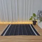 Large Black and White Striped Rug - 150x200cm - Traditional Rug