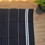 Large Black and White Striped Rug - 150x200cm - Traditional Rug