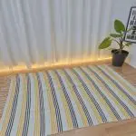 Large Yellow Black Blue Rug - 150x200cm - Traditional Rug