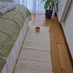 Runner Rug Cream With Double Blue Line L - 50x150cm - Soft Rug