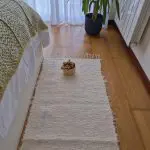 Runner Rug Cream With Double Blue Line L - 50x150cm - Soft Rug