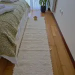 Runner Rug Cream With Double Blue Line L - 50x150cm - Soft Rug