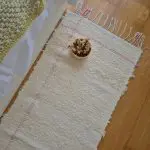 Runner Cream Rug With Double Pink Line L - 50x200cm - Soft Rug