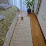 Runner Cream Rug With Double Pink Line L - 50x200cm - Soft Rug
