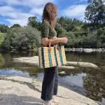 Reed Basket in Beige Green and Purple Colors
