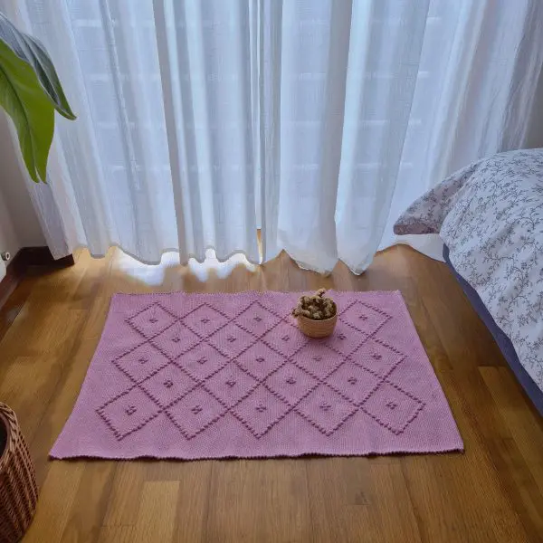Small Pink Rug - 50x90cm - Knotted Rug