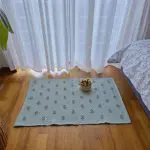 Small Green Rug With Flowers Knots - 50x90cm - Knotted Rug