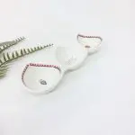Porcelain Appetizer Plate Divided into Three